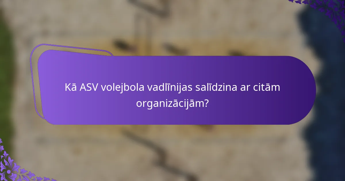 Kā ASV volejbola vadlīnijas salīdzina ar citām organizācijām?