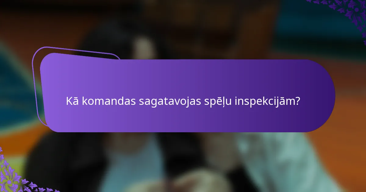 Kā komandas sagatavojas spēļu inspekcijām?