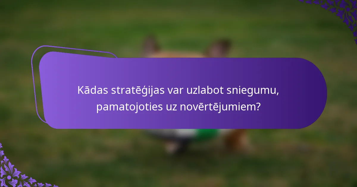 Kādas stratēģijas var uzlabot sniegumu, pamatojoties uz novērtējumiem?