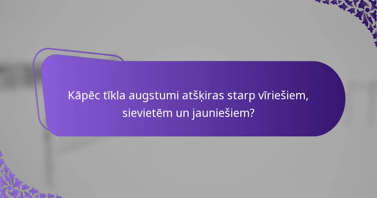 Kāpēc tīkla augstumi atšķiras starp vīriešiem, sievietēm un jauniešiem?